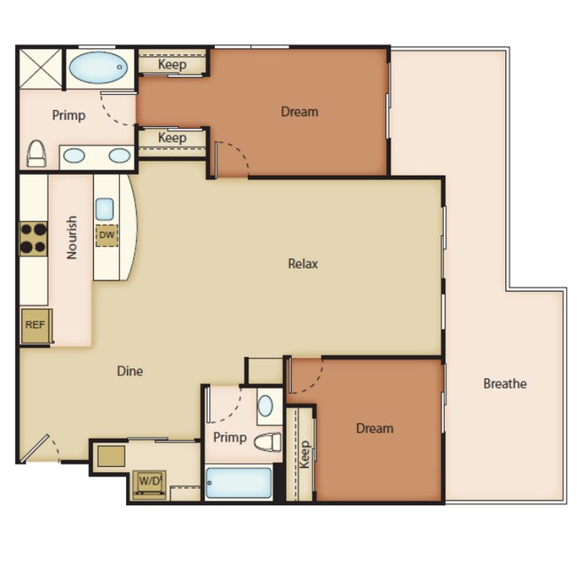 2 Bedroom 2 Bathroom with Den 406 floor plan